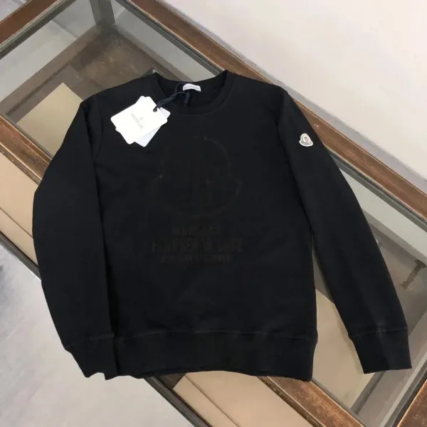 Moncler Logo Print Black Sweatshirt - 1