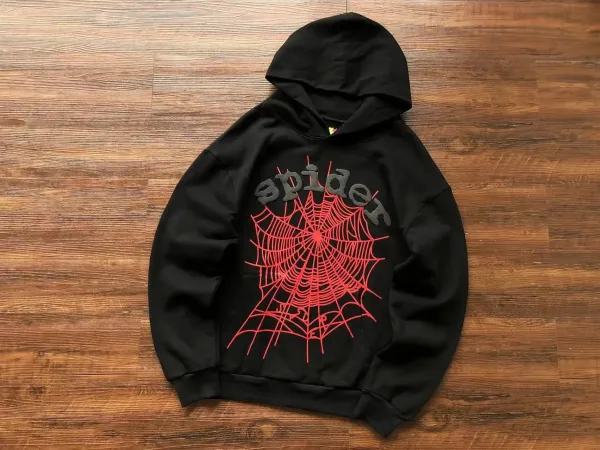 Spider Web Graphic Hoodie Black - 1