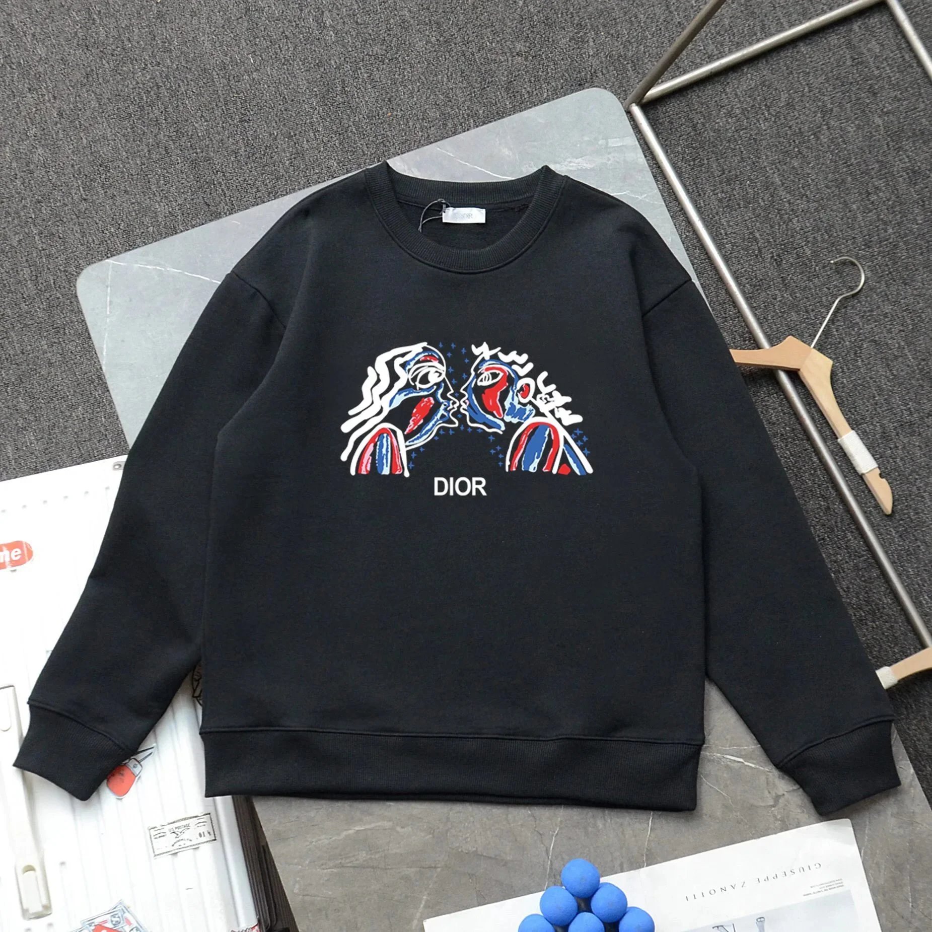 Dior Dragon Embroidered Black Hoodie - 9