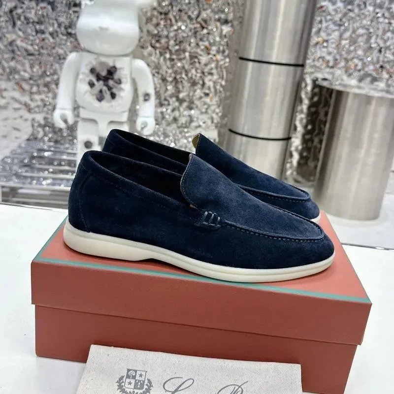 Prada Tessuto Suede Loafers Black with White Sole - 3