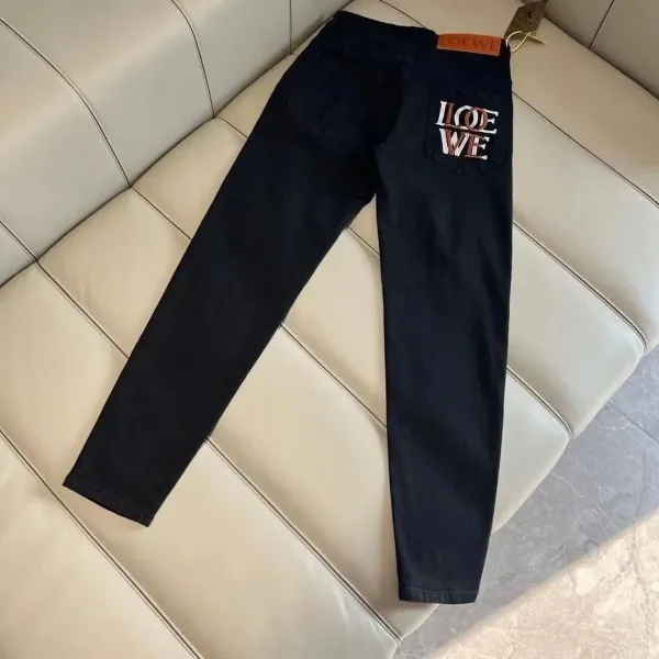 Loewe Logo Patch Straight-Leg Jeans Navy - 1