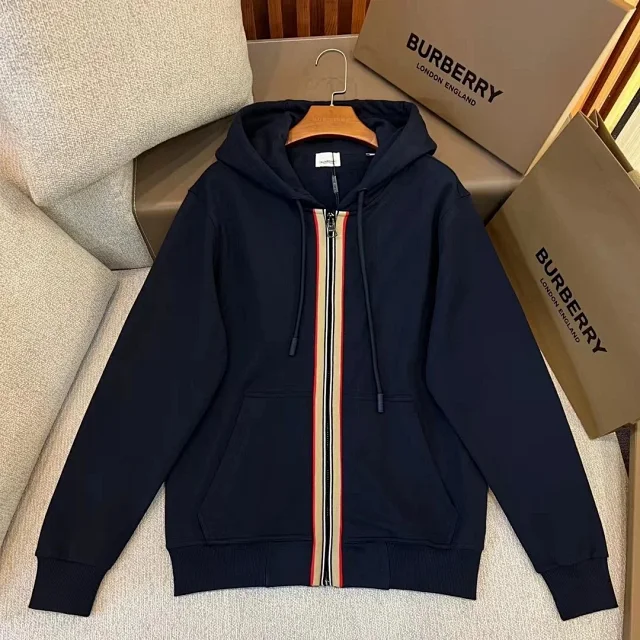 Burberry Tracksuits Striped zip-front hooded sweatshirt and joggers set product detail image 8