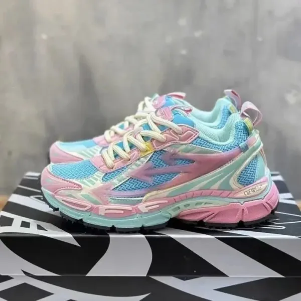 Off-White x Asics Gel-Kayano 14 Pastel Multicolor Chunky Sneakers - 1