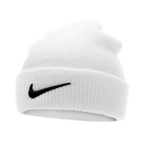 Nike Swoosh Beanie White Hat - 1