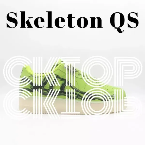 Nike Air Force 1 Low Skeleton QS Neon Green Sneakers - 1