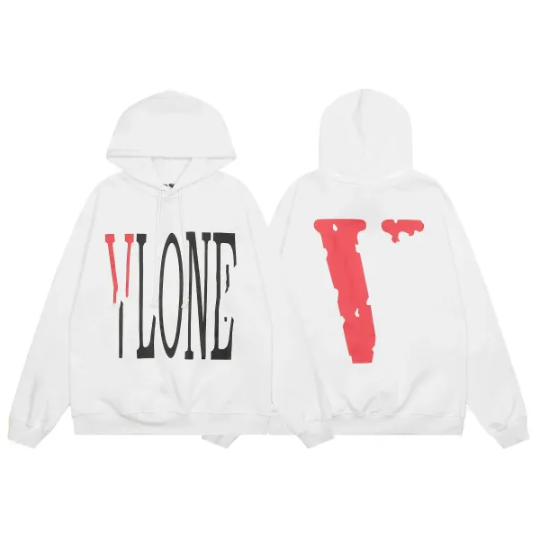 Vlone Classic VLONE Logo Hoodie Black White Beige Gray - 16