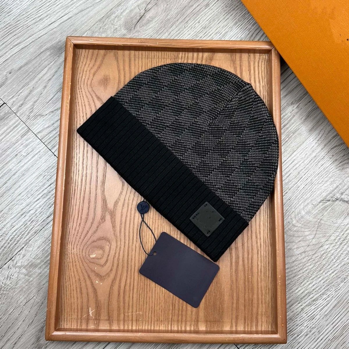 Louis Vuitton Hats Ribbed Cuff Houndstooth Knit Beanie image 3