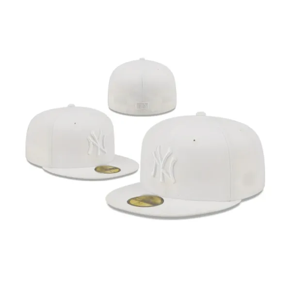 New Era 59FIFTY New York Yankees All-White Fitted Baseball Cap - 1