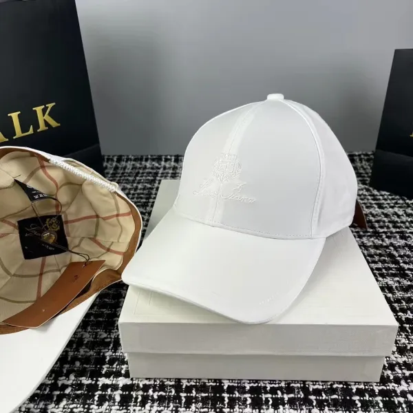 Loewe Baseball Cap White Embroidered Logo Hat - 1