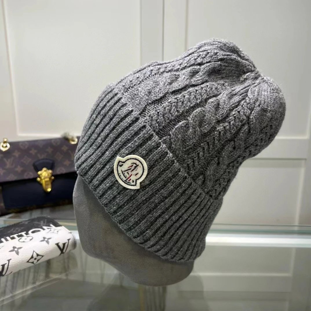 Moncler Cable Knit Beanie White Hat - 8