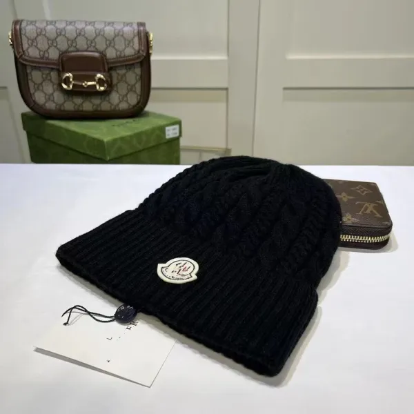 Moncler Cable Knit Beanie White Hat - 16