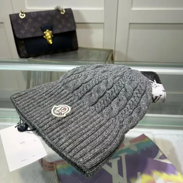 Moncler Cable Knit Beanie White Hat - 9