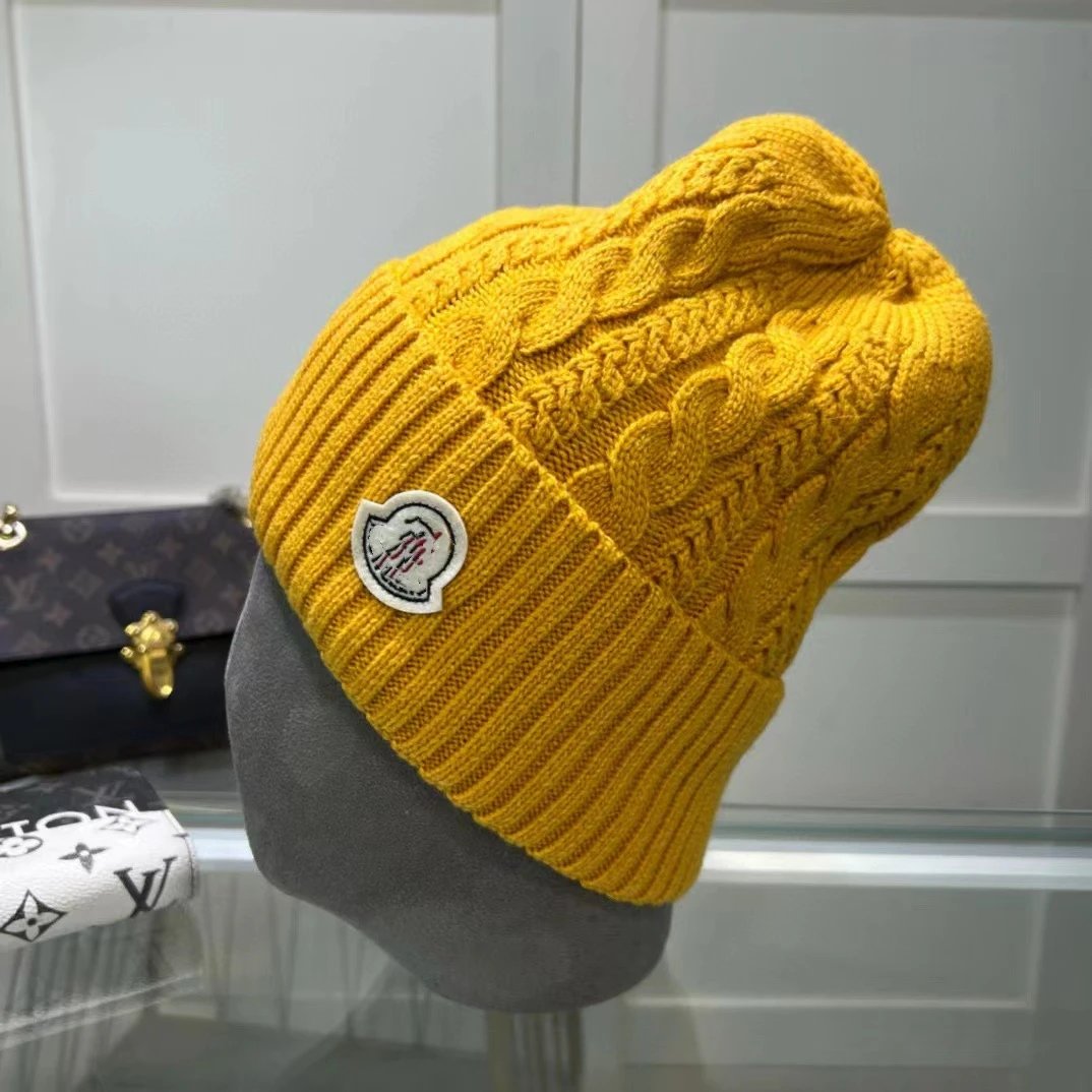 Moncler Cable Knit Beanie White Hat - 17