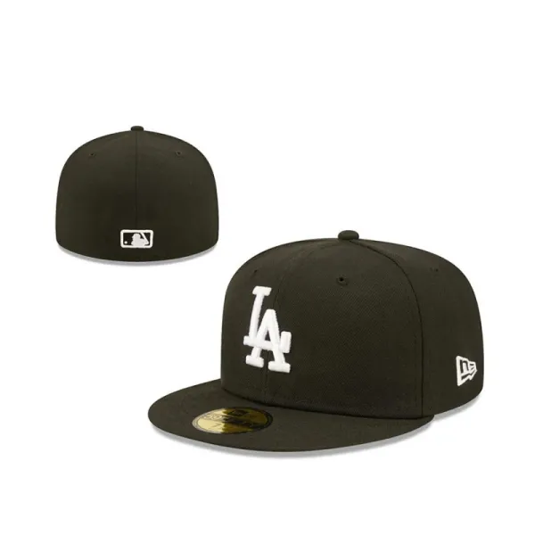New Era MLB Los Angeles Dodgers 59FIFTY Black Baseball Cap - 1