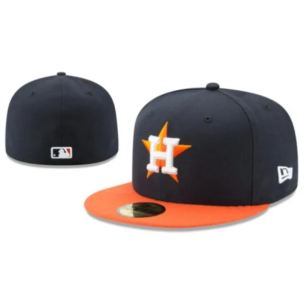 New Era Houston Astros 59FIFTY Fitted Cap Navy Orange Baseball Cap - 1