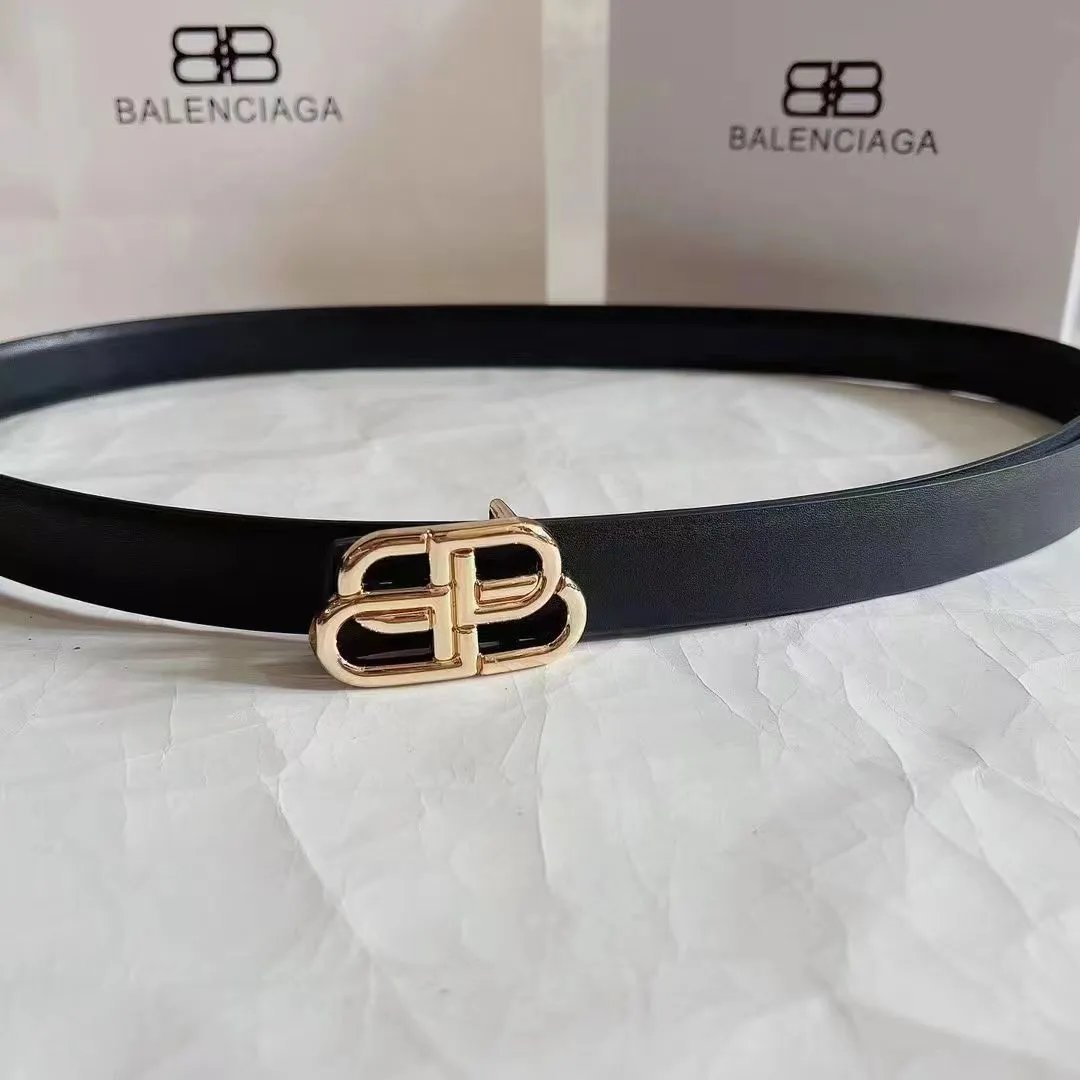 Balenciaga Triple S Belt Black Leather - 16