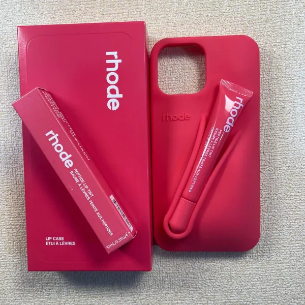 Rhode Peptide Lip Tint in Pink + Lip Case Phone Accessory - 1