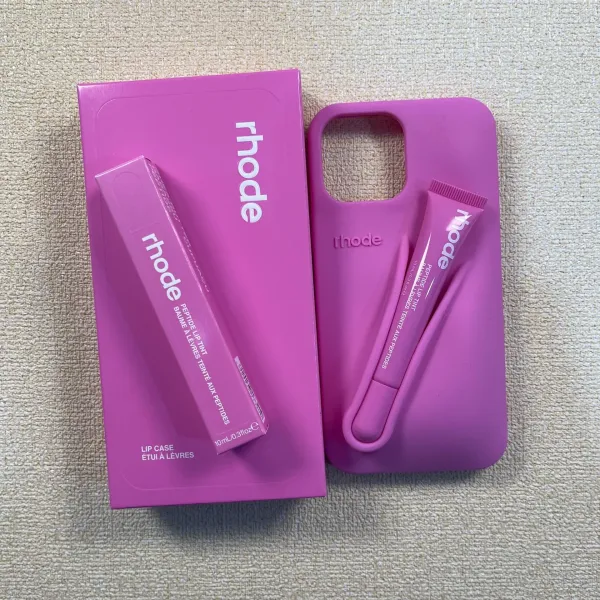 Rhode Peptide Lip Tint in Pink + Lip Case Phone Accessory - 17