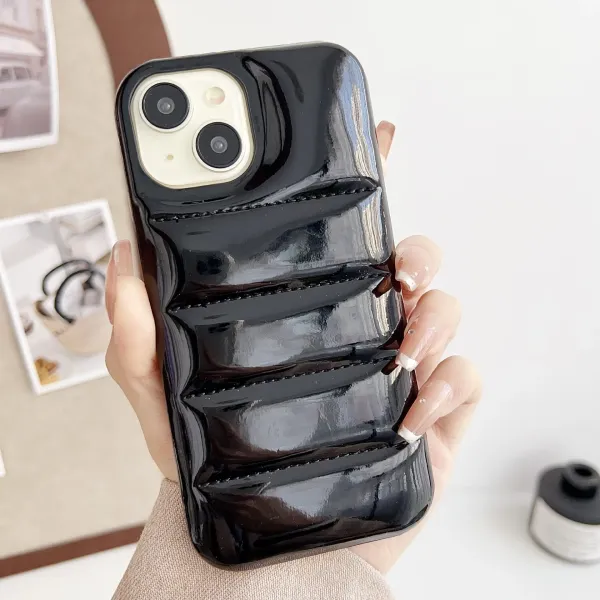 Silver Quilted Metallic Phone Case - 12