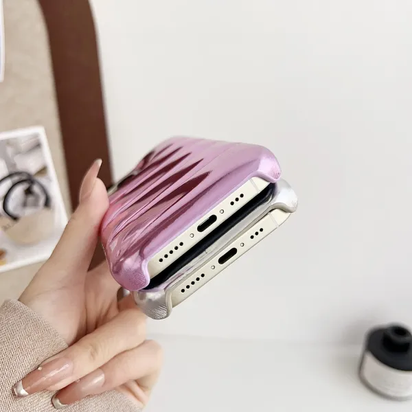 Silver Quilted Metallic Phone Case - 6