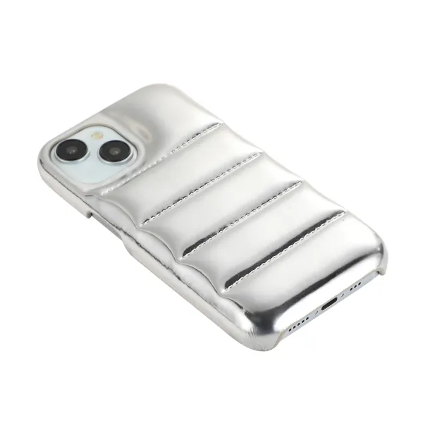 Silver Quilted Metallic Phone Case - 15