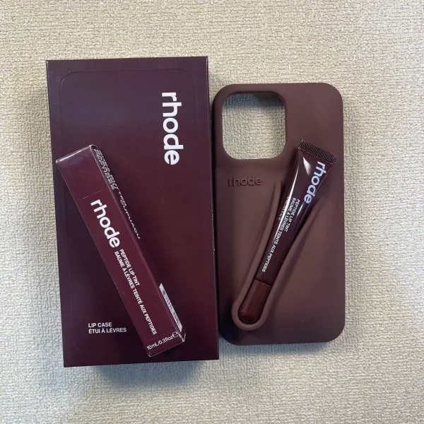 Rhode Peptide Lip Tint in Pink + Lip Case Phone Accessory - 11