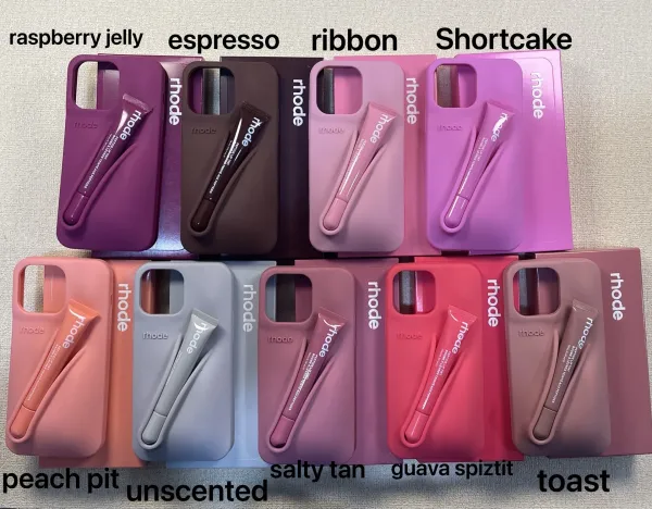 Rhode Peptide Lip Tint in Pink + Lip Case Phone Accessory - 4