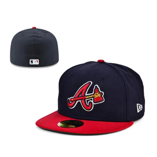 New Era Atlanta Braves 59FIFTY Fitted Cap Navy/Red Baseball Cap - 1