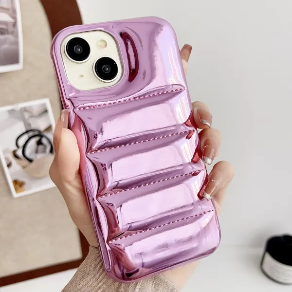 Silver Quilted Metallic Phone Case - 9