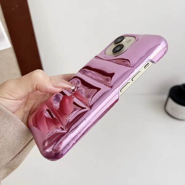 Silver Quilted Metallic Phone Case - 8