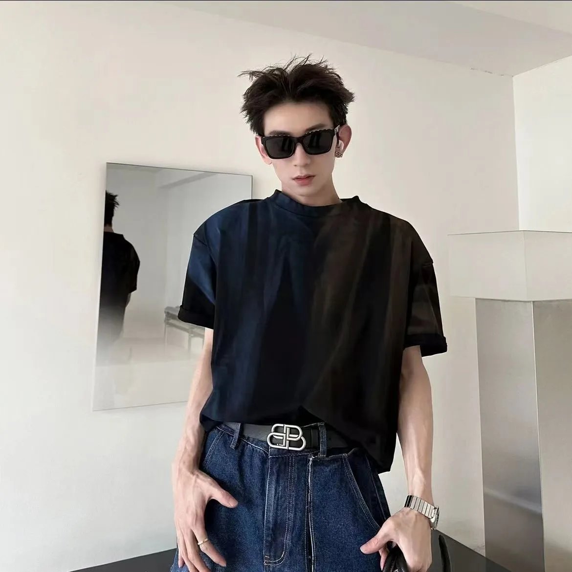 Balenciaga Triple S Belt Black Leather - 8