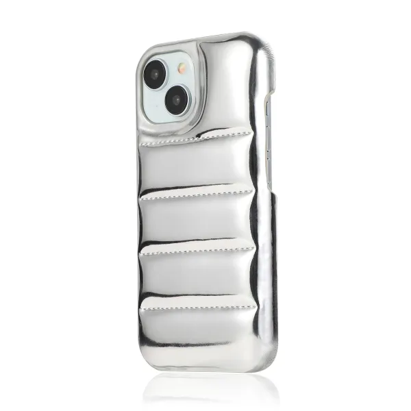Silver Quilted Metallic Phone Case - 14