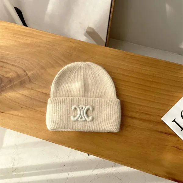 Chanel CC Logo Beanie in Off-White - 1