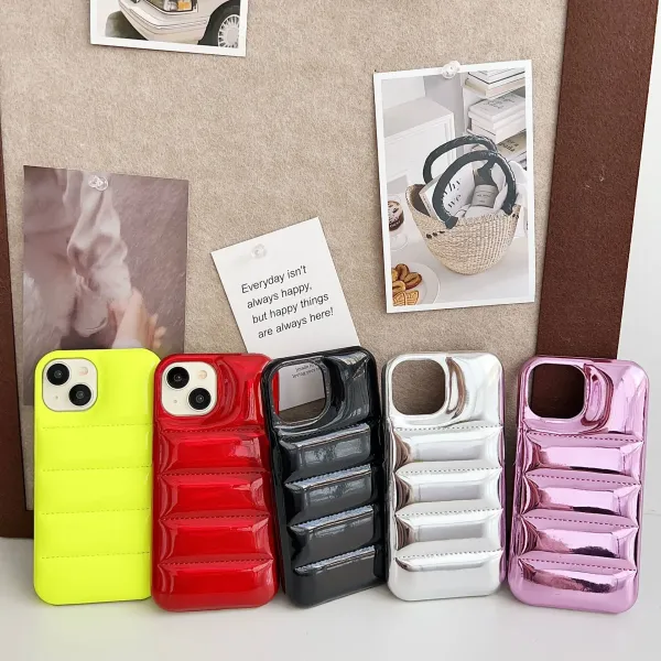 Silver Quilted Metallic Phone Case - 2