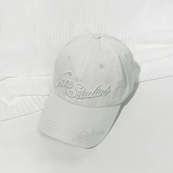 Acne Studios Embroidered Script Baseball Cap White - 1