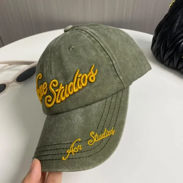 Acne Studios Washed Black Embroidered Baseball Cap - 3