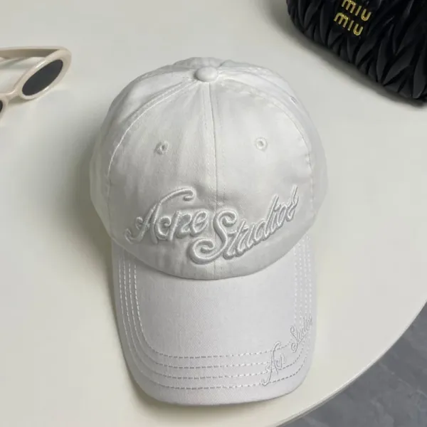 Acne Studios Washed Black Embroidered Baseball Cap - 6