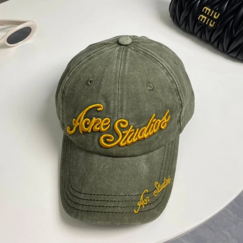 Acne Studios Washed Black Embroidered Baseball Cap - 9