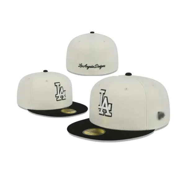New Era 59FIFTY Los Angeles Dodgers White/Black Baseball Cap - 1