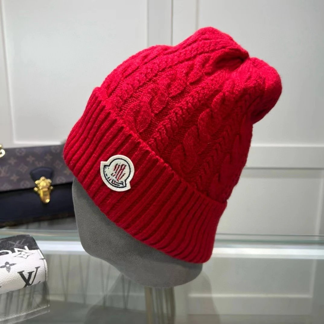 Moncler Cable Knit Beanie White Hat - 6