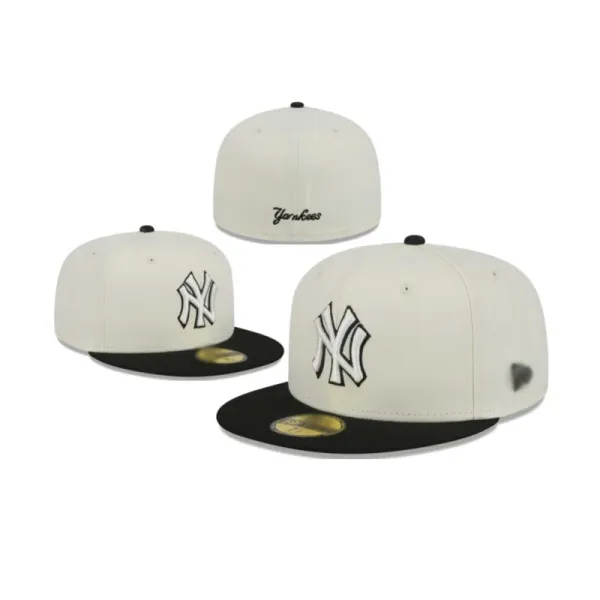 New Era MLB New York Yankees 59FIFTY Fitted Cap White/Black Baseball Cap - 1