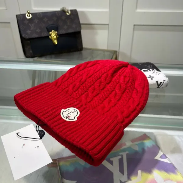 Moncler Cable Knit Beanie White Hat - 7