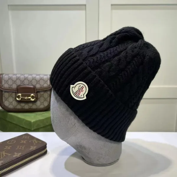 Moncler Cable Knit Beanie White Hat - 15
