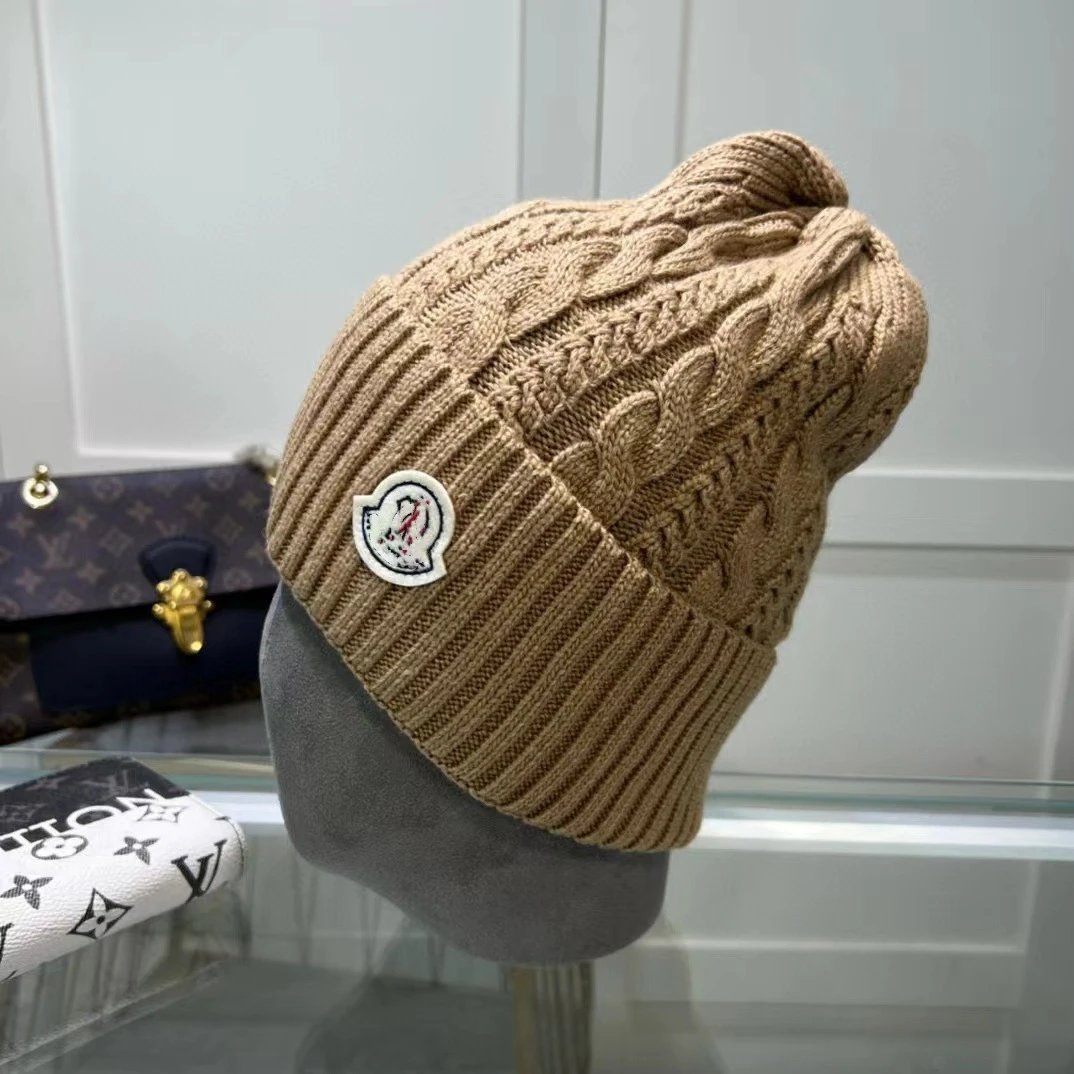 Moncler Cable Knit Beanie White Hat - 4