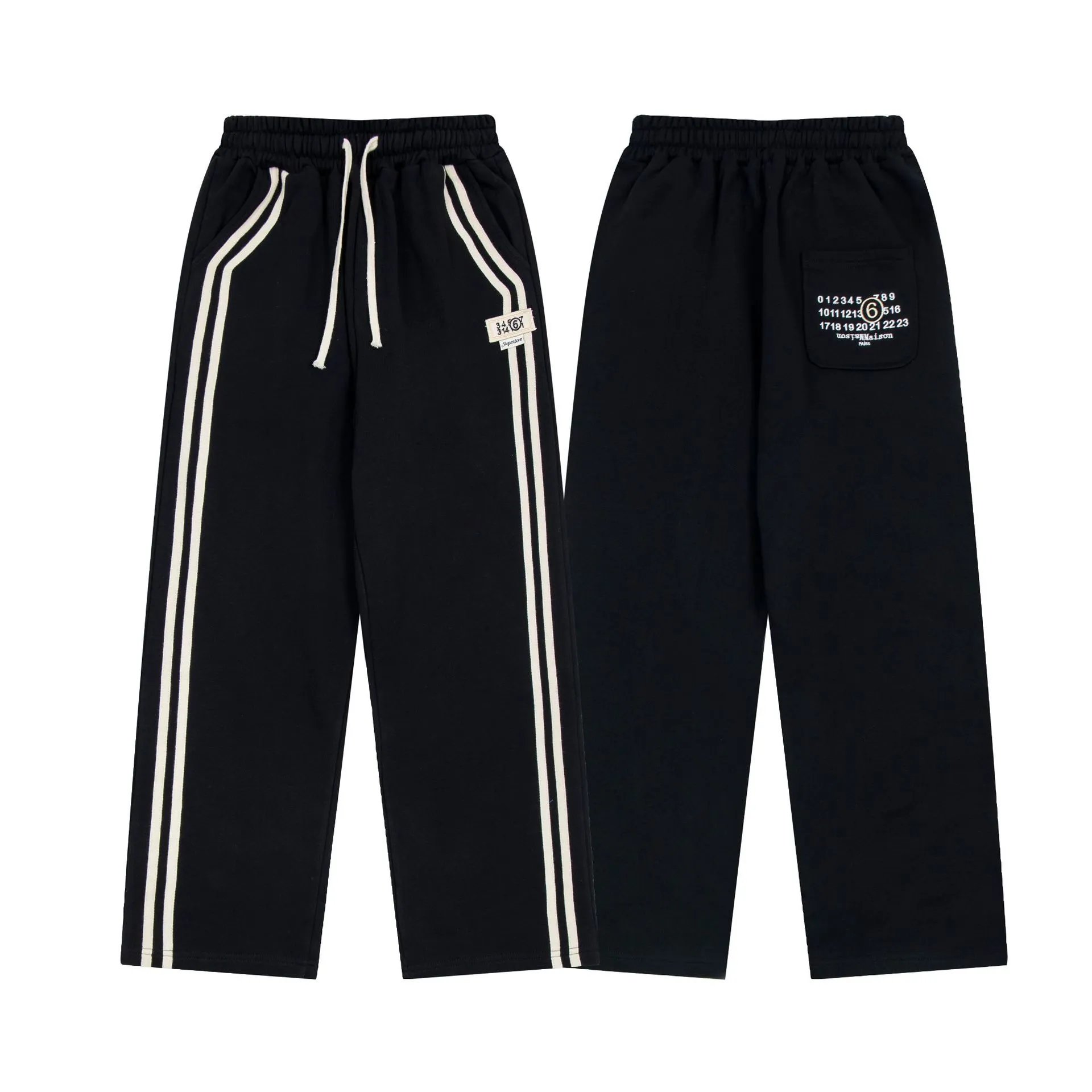Cross-border Maison Margiela MM6 New Loose Casual Numeric Embroidered Pants
