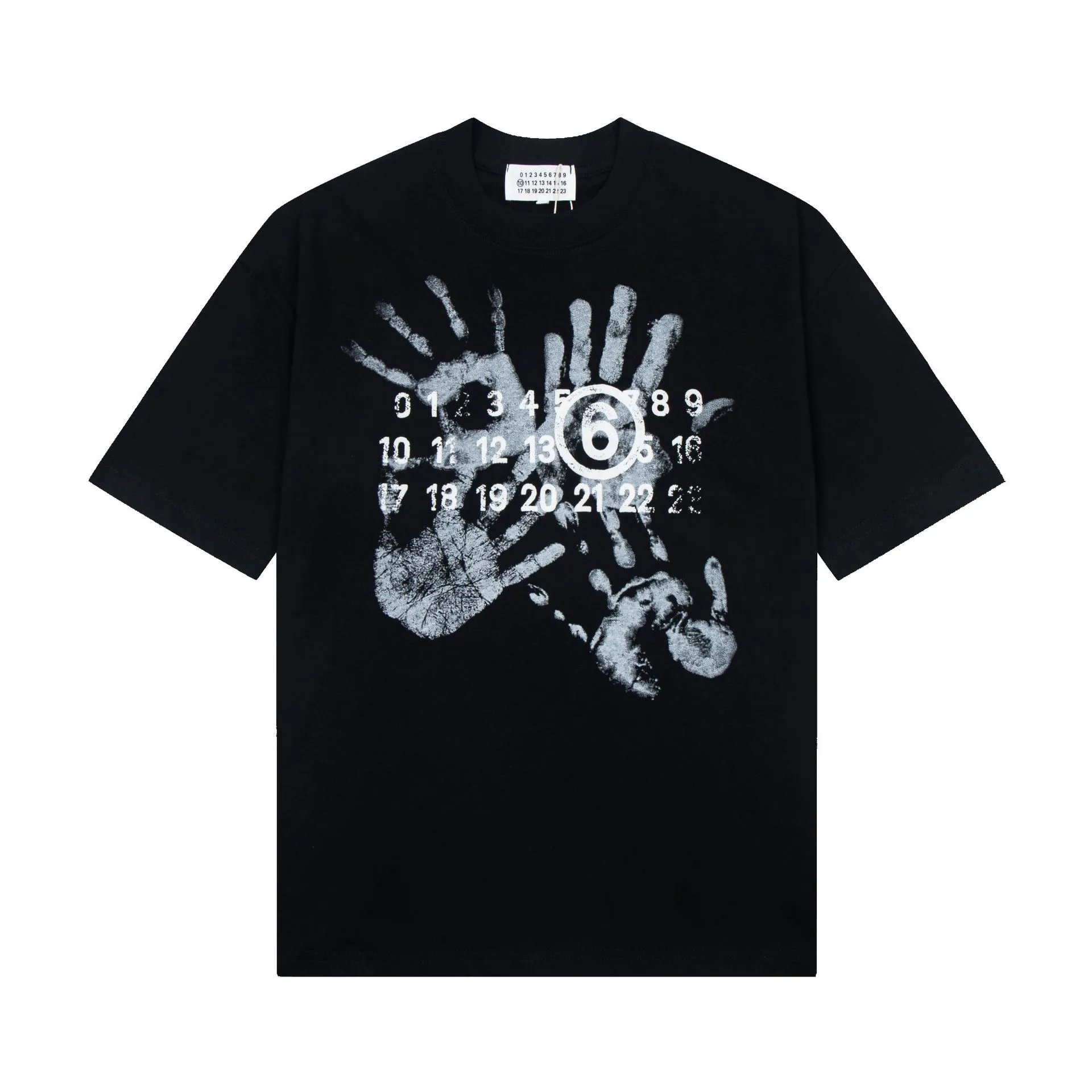 MM6 Maison Margiela T-shirt Handprint Numeric Logo Black