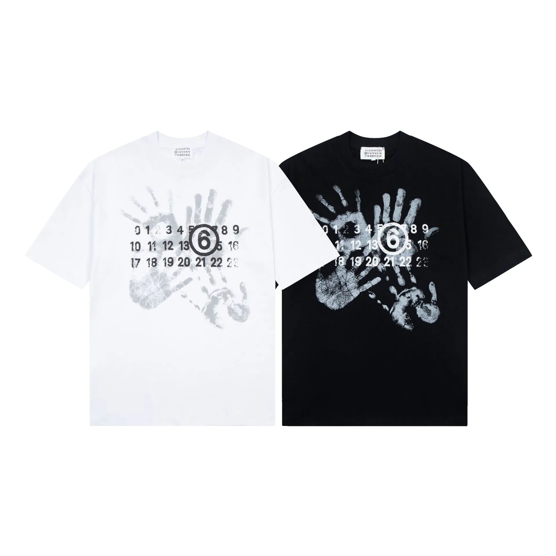 Maison Margiela MM6 Palm Number-Logo Print Cotton T-Shirt Unisex