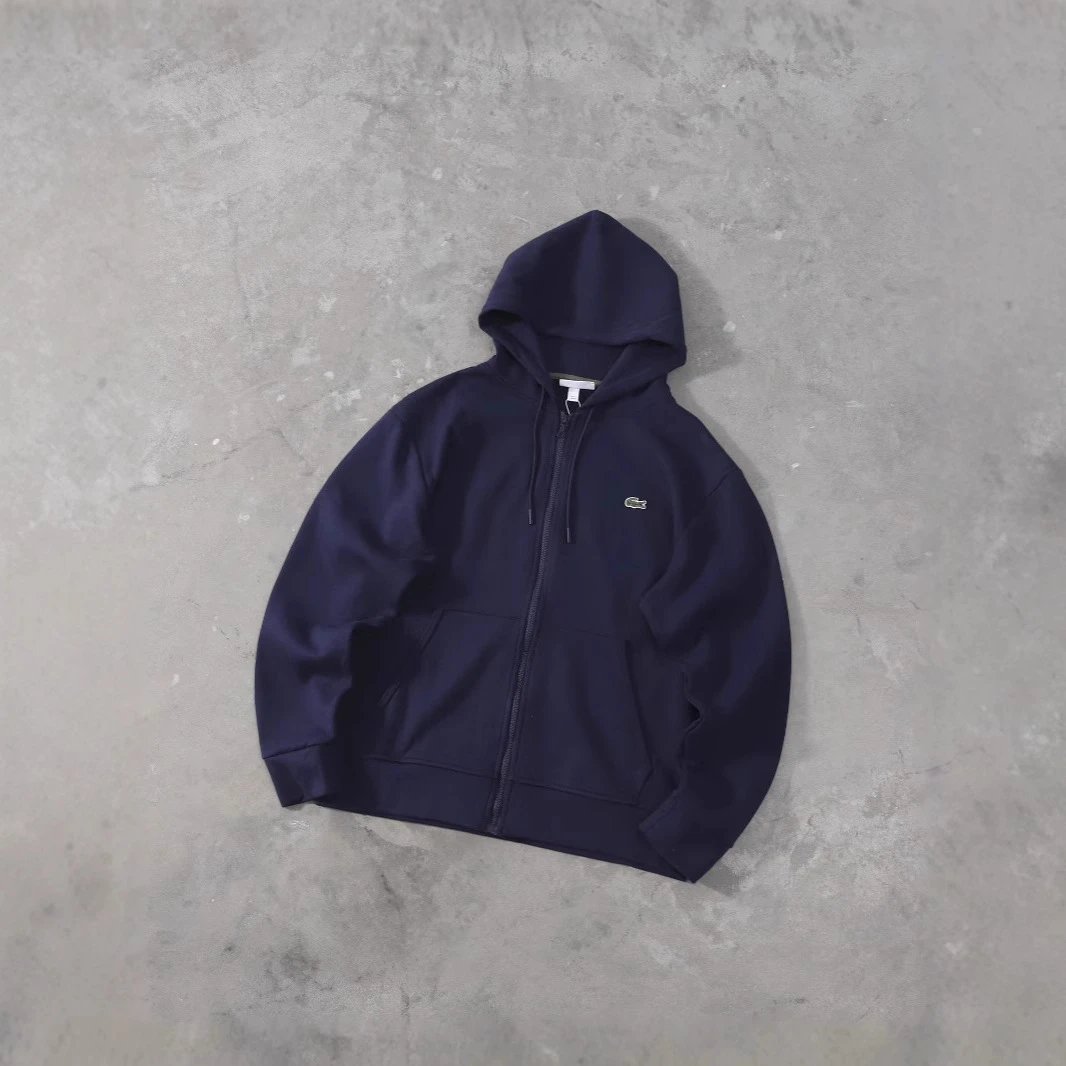 DAL20高品质鳄鱼刺绣Logo拉链连帽纯棉卫衣男女款