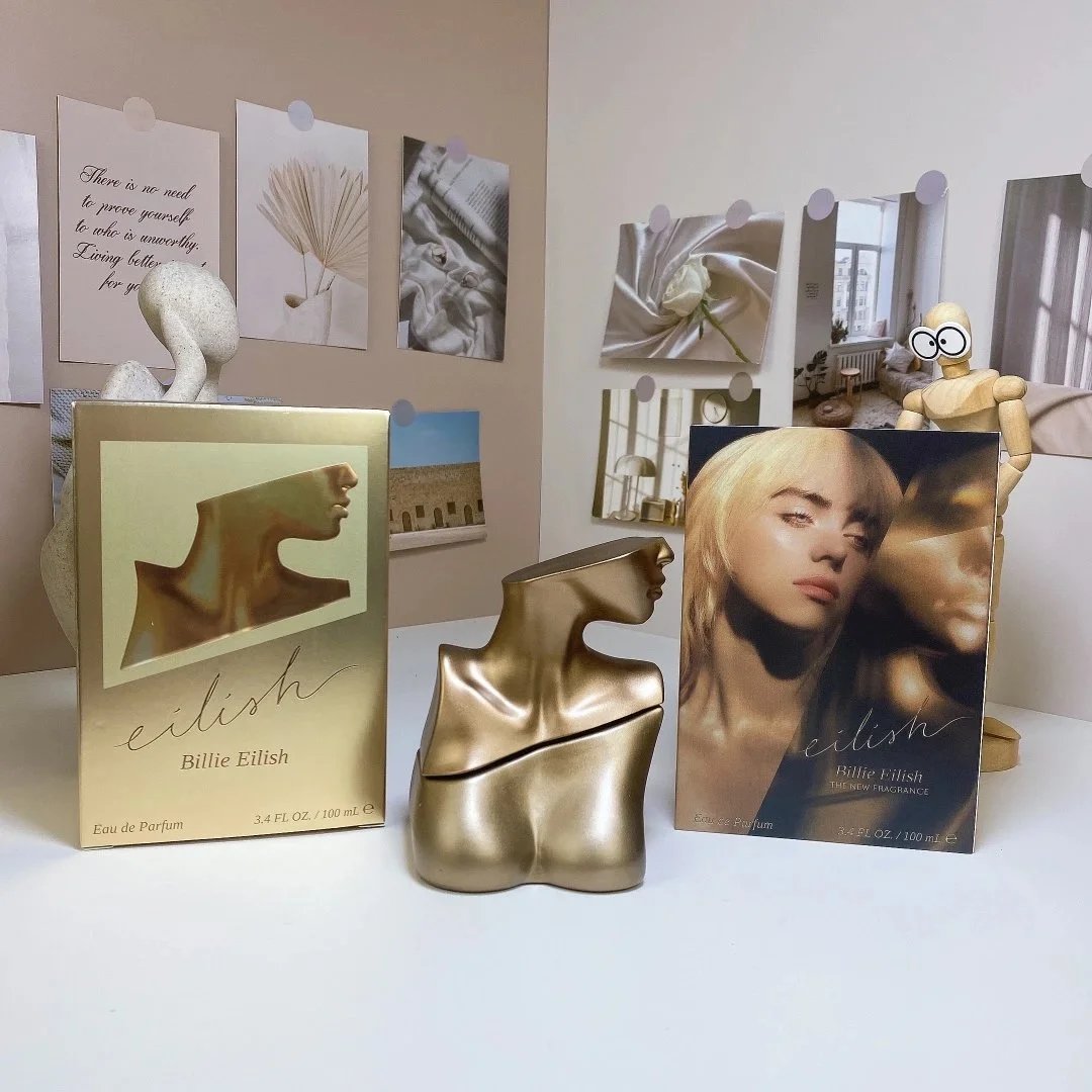 Billie Eilish Eilish Eau de Parfum Spray 3.4 oz / 100 ml Golden Bust Bottle