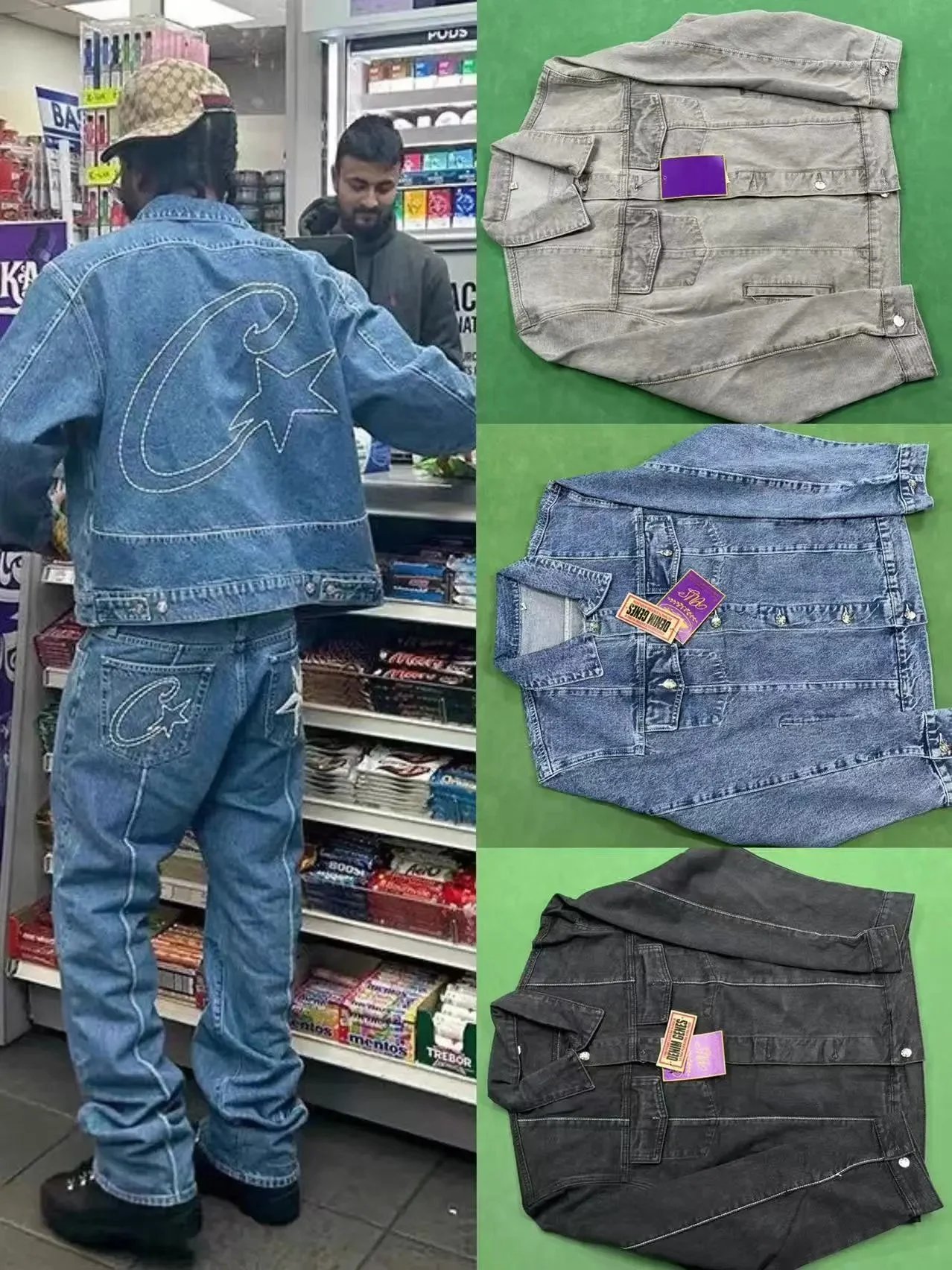 Croteiz denim suit Denim short